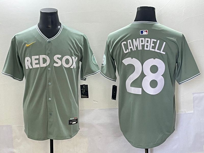 Men 2025 Boston Red Sox #28 Campbell Light Green Joint Name Nike MLB Jersey style 1->boston red sox->MLB Jersey